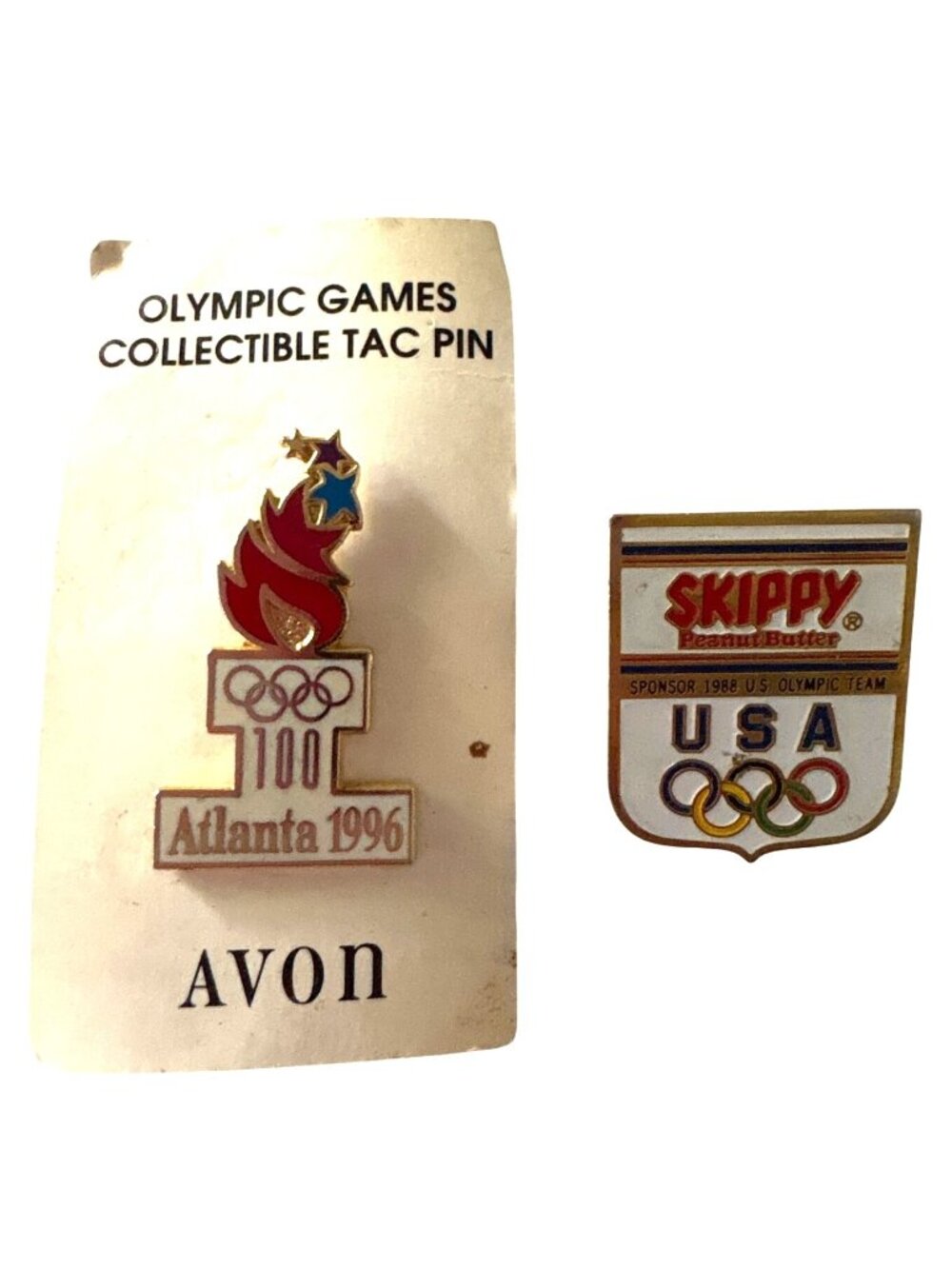 Olympic Games Collectible Tac Pins Atlanta 1996 Torch Skippy USA 1988 Sponsor